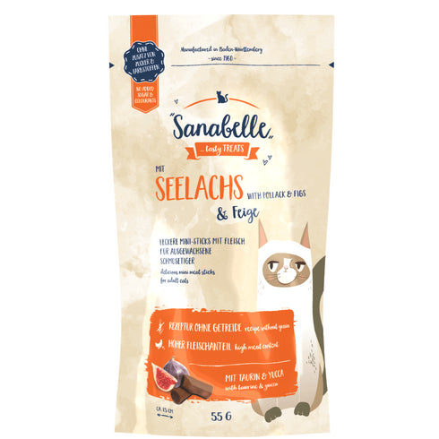 Recompense pentru pisici Sanabelle Peste si smochine 55g